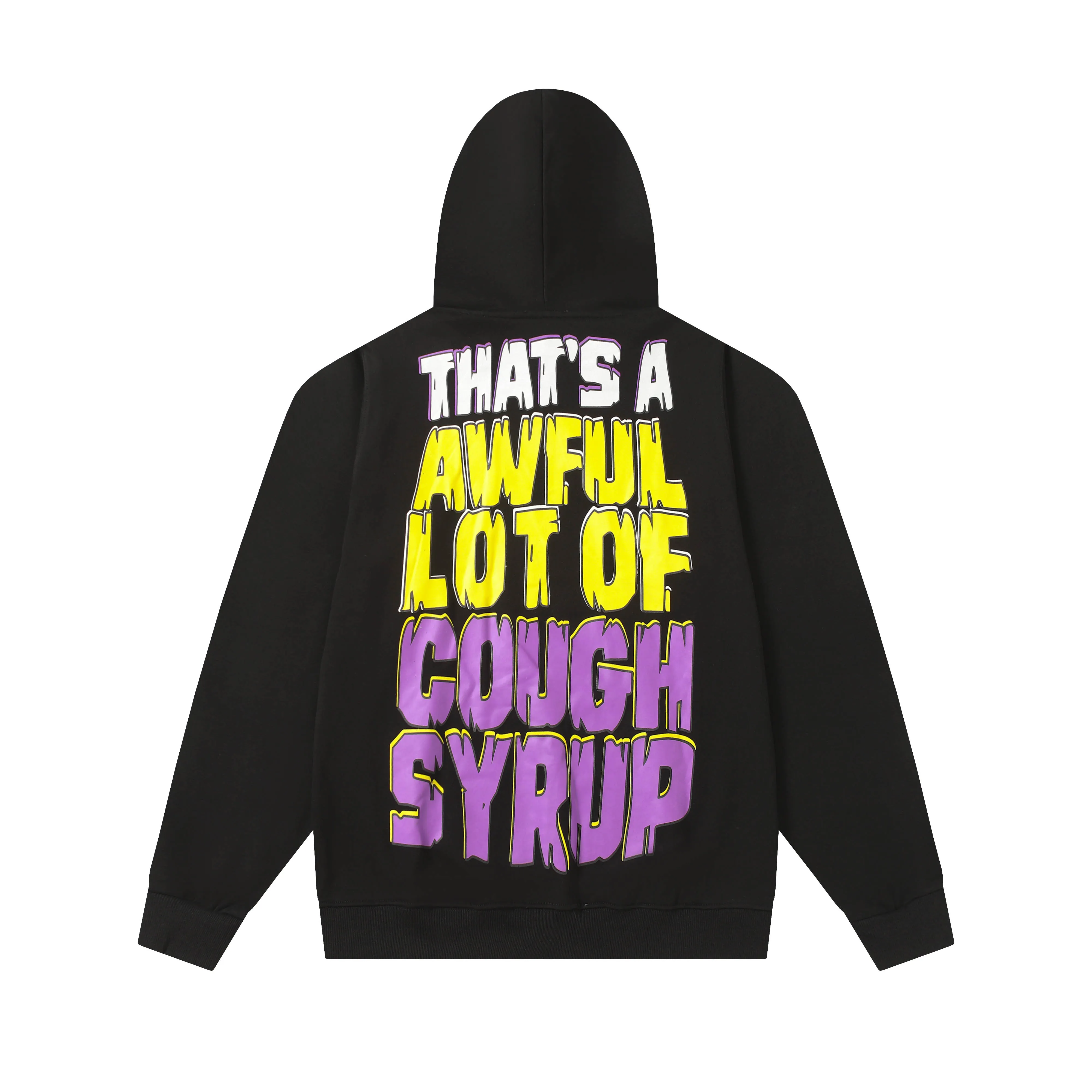 C 329# Black/ THAT'S A AWFUL LOT OF COUGH SYRUP In Stock Same Style. （fabric):420 100 Sizes（size）：S-M- L- X L （colour）： Black/ 👉